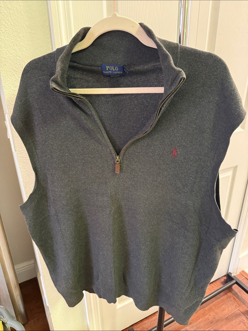 Polo by Ralph Lauren Men's Charcoal Gray Quarter-Zip Sweater Vest